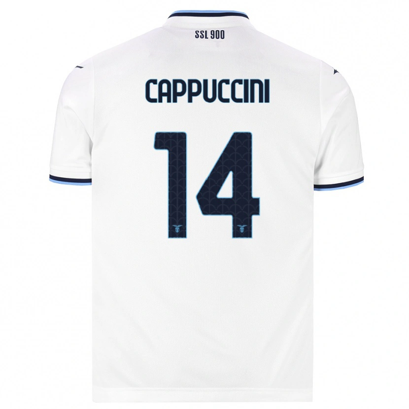 Danxen Mænd Samuele Cappuccini #14 Hvid Marineblå Udebane Spillertrøjer 2026/27 Trøje T-Shirt