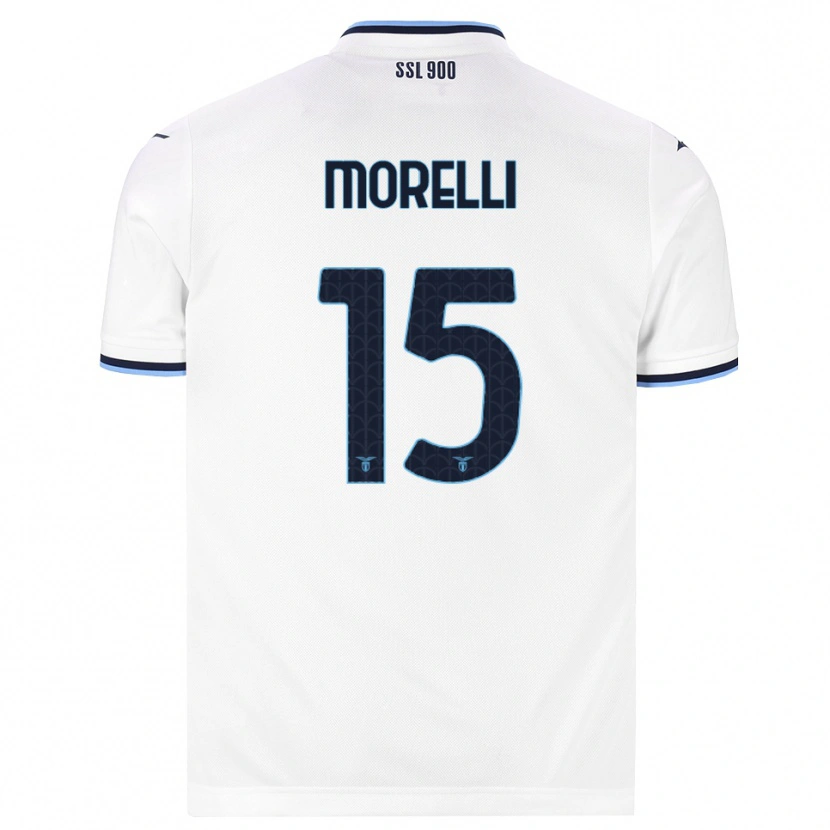 Danxen Mænd Matteo Morelli #15 Hvid Marineblå Udebane Spillertrøjer 2026/27 Trøje T-Shirt