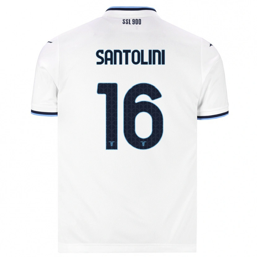 Danxen Mænd Emanuele Santolini #16 Hvid Marineblå Udebane Spillertrøjer 2026/27 Trøje T-Shirt