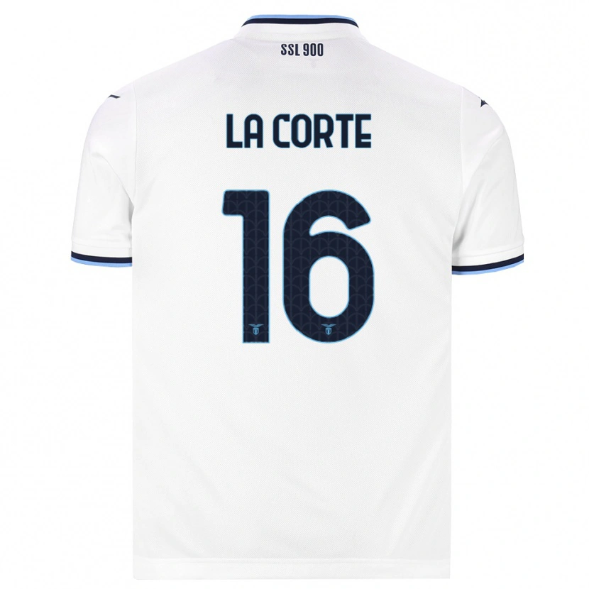 Danxen Mænd Pietro La Corte #16 Hvid Marineblå Udebane Spillertrøjer 2026/27 Trøje T-Shirt