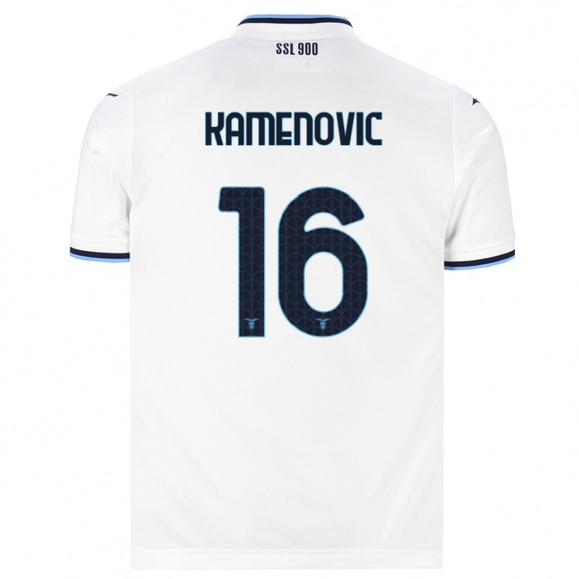Danxen Mænd Dimitrije Kamenovic #16 Hvid Marineblå Udebane Spillertrøjer 2026/27 Trøje T-Shirt