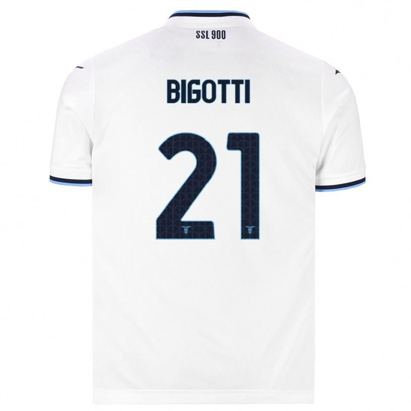 Danxen Mænd Massimo Bigotti #21 Hvid Marineblå Udebane Spillertrøjer 2026/27 Trøje T-Shirt