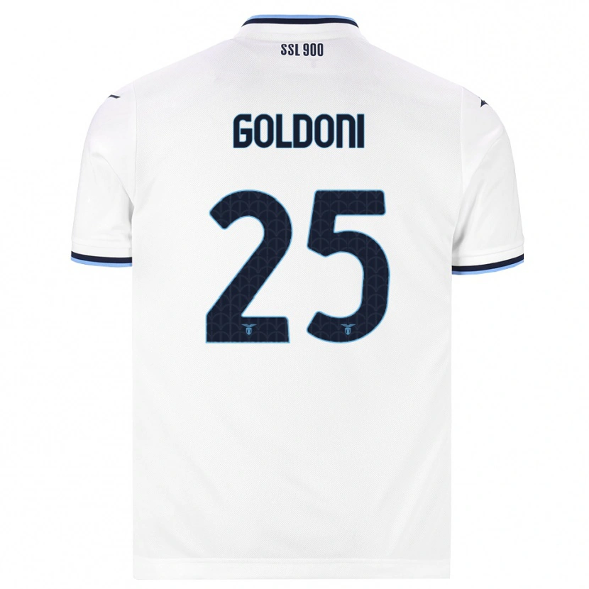 Danxen Mænd Eleonora Maria Goldoni #25 Hvid Marineblå Udebane Spillertrøjer 2026/27 Trøje T-Shirt