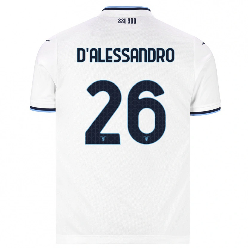Danxen Mænd Mattya D'alessandro #26 Hvid Marineblå Udebane Spillertrøjer 2026/27 Trøje T-Shirt