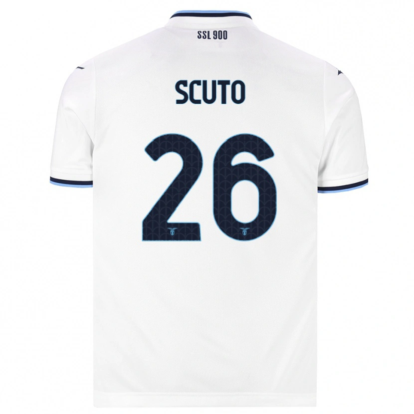 Danxen Mænd Leonardo Scuto #26 Hvid Marineblå Udebane Spillertrøjer 2026/27 Trøje T-Shirt