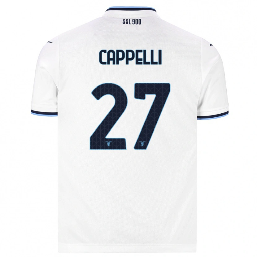 Danxen Mænd Tommaso Cappelli #27 Hvid Marineblå Udebane Spillertrøjer 2026/27 Trøje T-Shirt