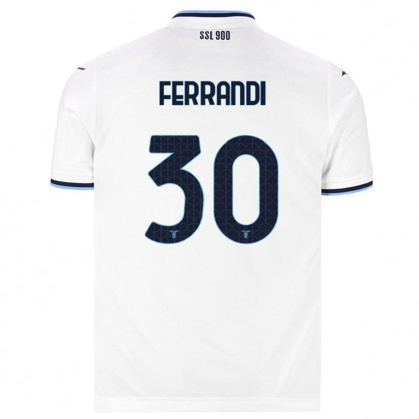 Danxen Mænd Giulia Ferrandi #30 Hvid Marineblå Udebane Spillertrøjer 2026/27 Trøje T-Shirt