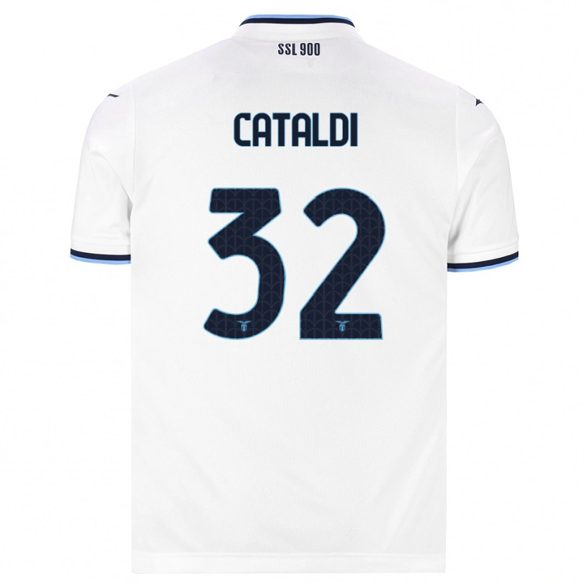 Danxen Mænd Danilo Cataldi #32 Hvid Marineblå Udebane Spillertrøjer 2026/27 Trøje T-Shirt