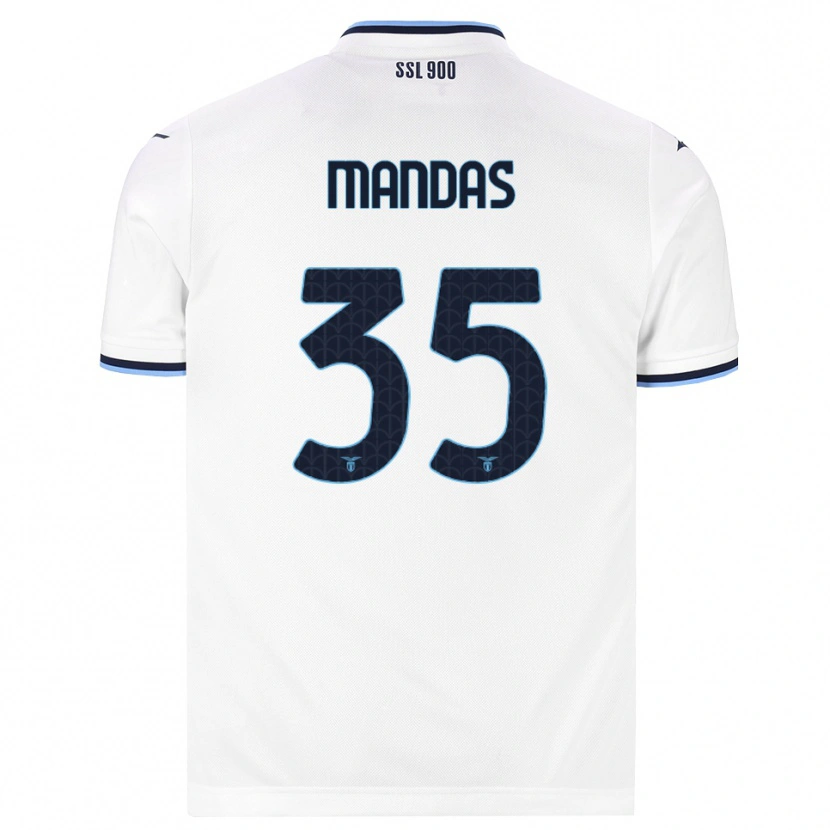 Danxen Mænd Christos Mandas #35 Hvid Marineblå Udebane Spillertrøjer 2026/27 Trøje T-Shirt