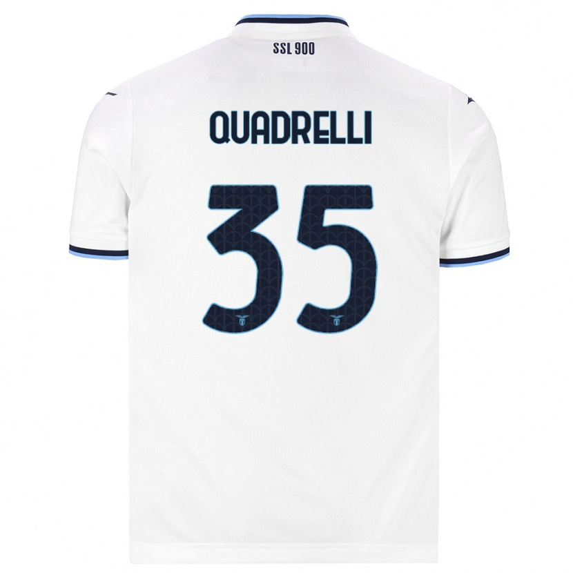 Danxen Mænd Leonardo Quadrelli #35 Hvid Marineblå Udebane Spillertrøjer 2026/27 Trøje T-Shirt