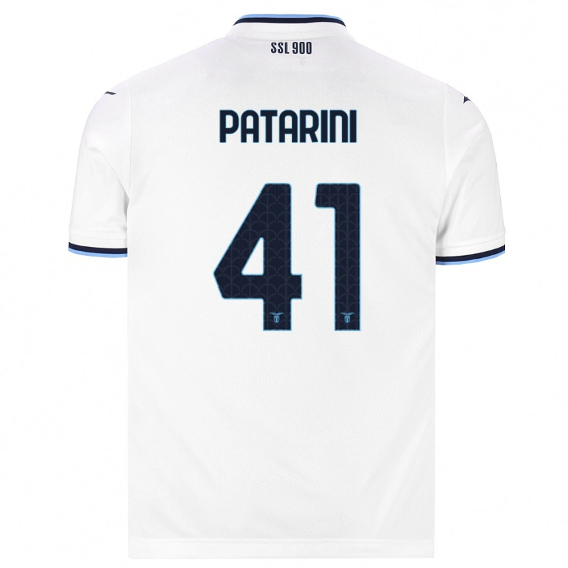 Danxen Mænd Riccardo Patarini #41 Hvid Marineblå Udebane Spillertrøjer 2026/27 Trøje T-Shirt