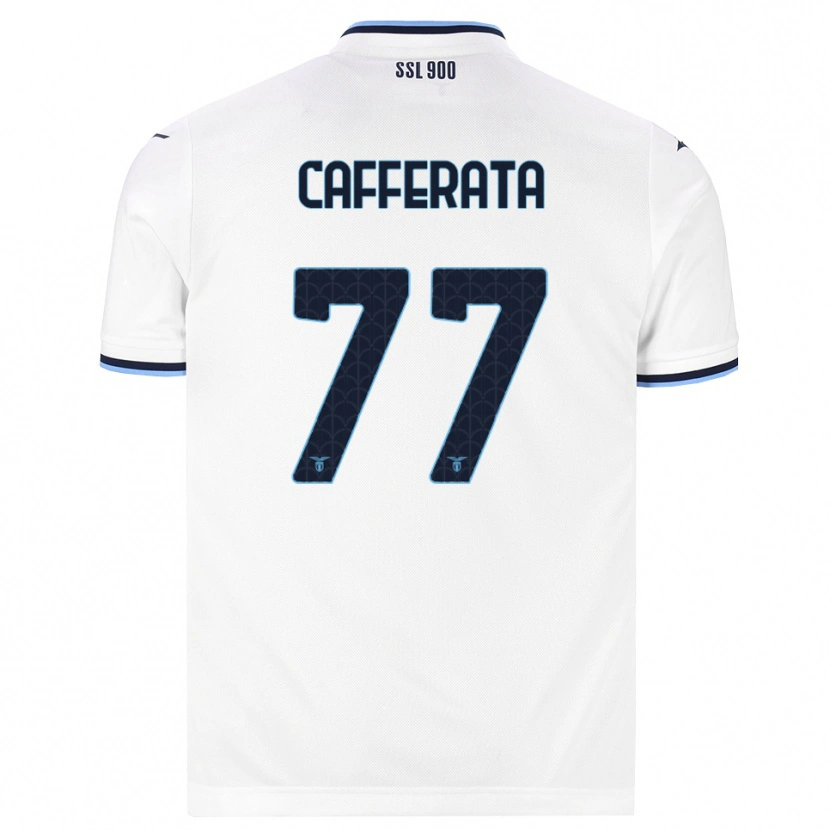 Danxen Mænd Federica Cafferata #77 Hvid Marineblå Udebane Spillertrøjer 2026/27 Trøje T-Shirt
