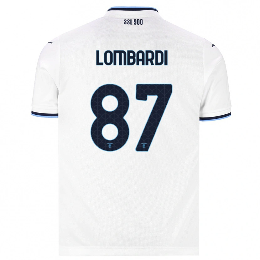 Danxen Mænd Cristiano Lombardi #87 Hvid Marineblå Udebane Spillertrøjer 2026/27 Trøje T-Shirt