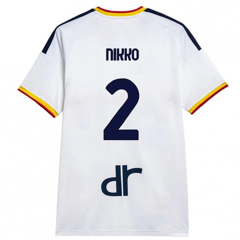 Danxen Mænd Jimi Nikko #2 Hvid Gul Rød Udebane Spillertrøjer 2026/27 Trøje T-Shirt