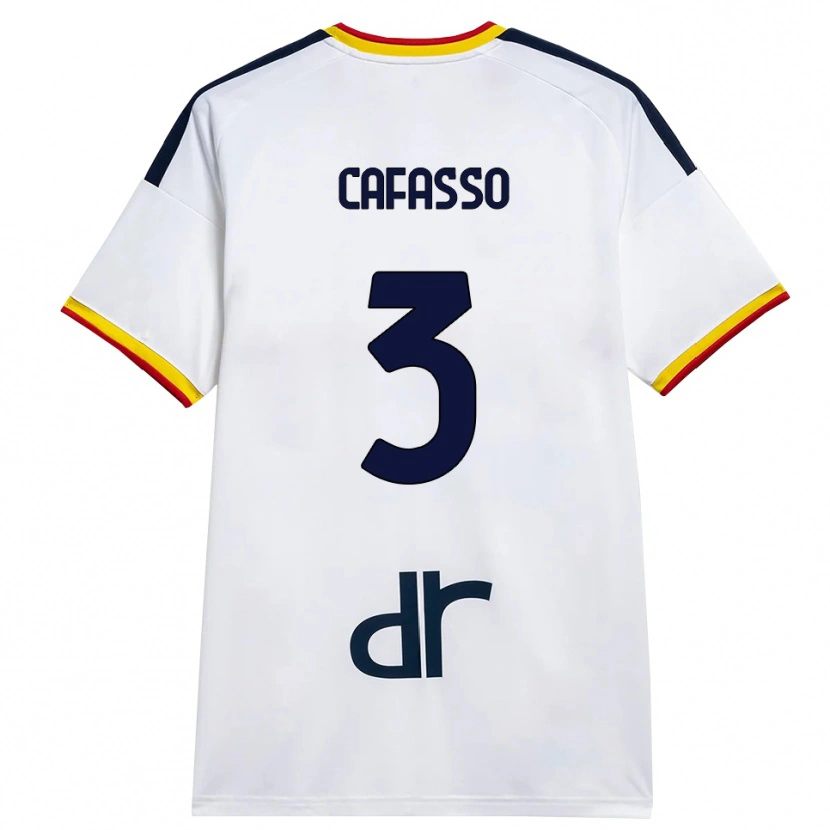 Danxen Mænd Giuseppe Cafasso #3 Hvid Gul Rød Udebane Spillertrøjer 2026/27 Trøje T-Shirt