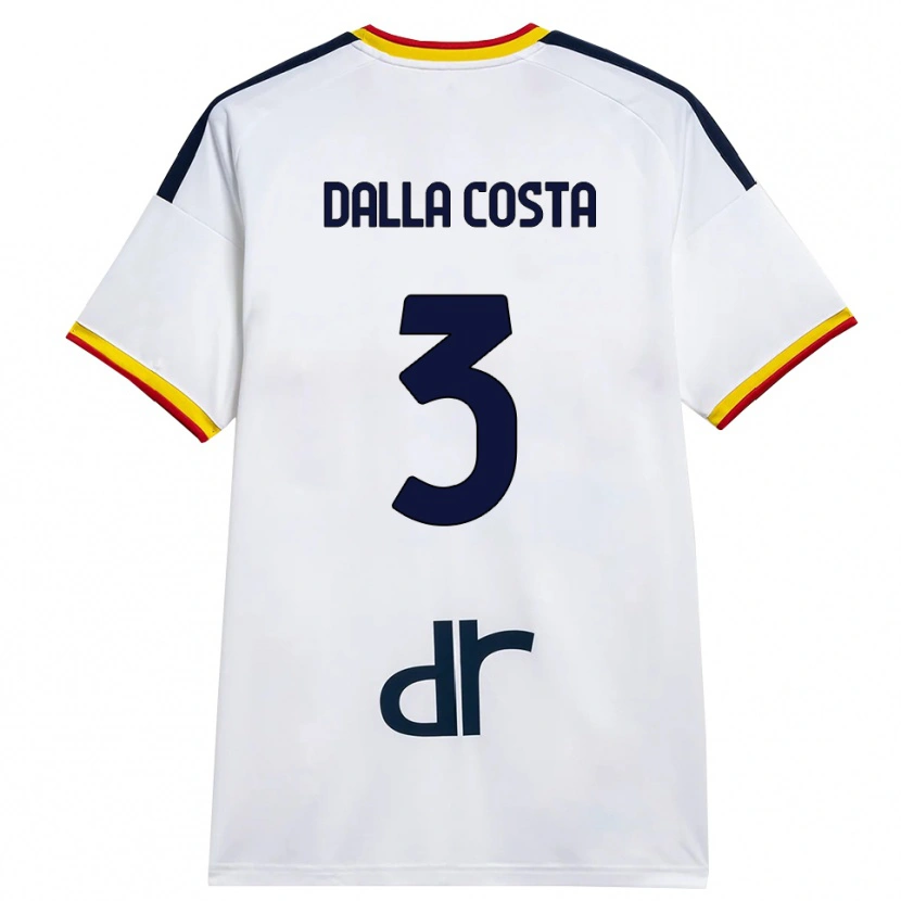 Danxen Mænd Luca Dalla Costa #3 Hvid Gul Rød Udebane Spillertrøjer 2026/27 Trøje T-Shirt