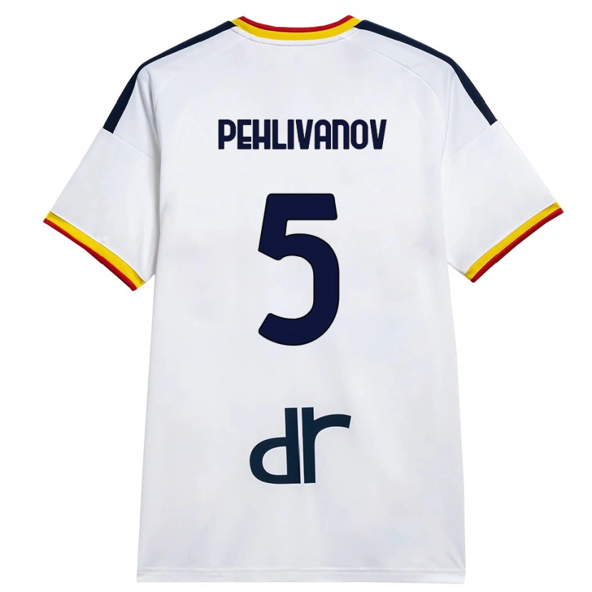 Danxen Mænd Cristian Pehlivanov #5 Hvid Gul Rød Udebane Spillertrøjer 2026/27 Trøje T-Shirt
