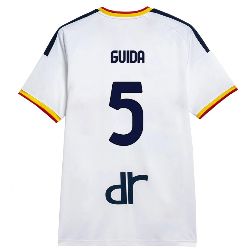 Danxen Mænd Francesco Guida #5 Hvid Gul Rød Udebane Spillertrøjer 2026/27 Trøje T-Shirt