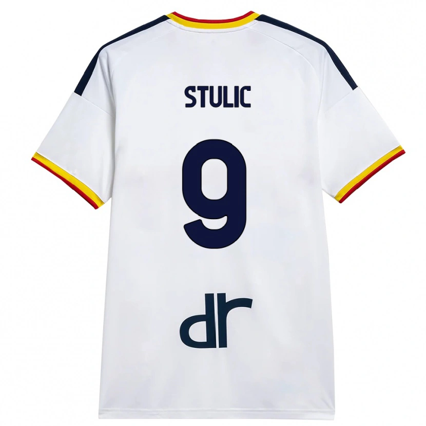 Danxen Mænd Nikola Stulic #9 Hvid Gul Rød Udebane Spillertrøjer 2026/27 Trøje T-Shirt