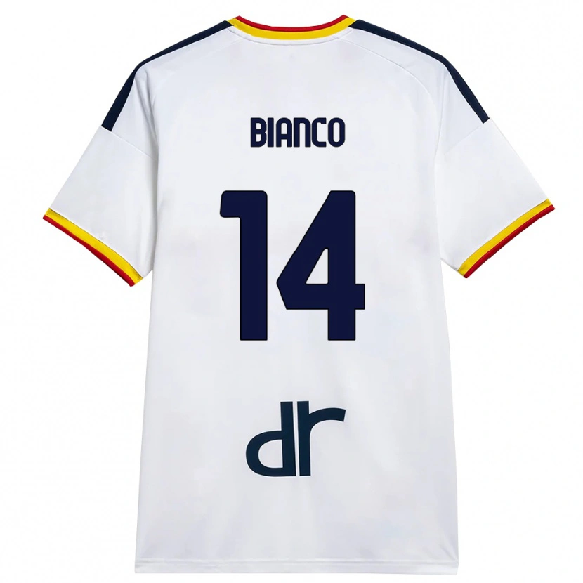 Danxen Mænd Gioele Bianco #14 Hvid Gul Rød Udebane Spillertrøjer 2026/27 Trøje T-Shirt