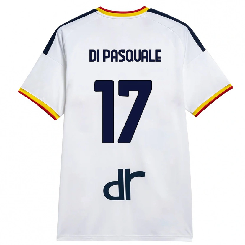Danxen Mænd Alessandro Di Pasquale #17 Hvid Gul Rød Udebane Spillertrøjer 2026/27 Trøje T-Shirt