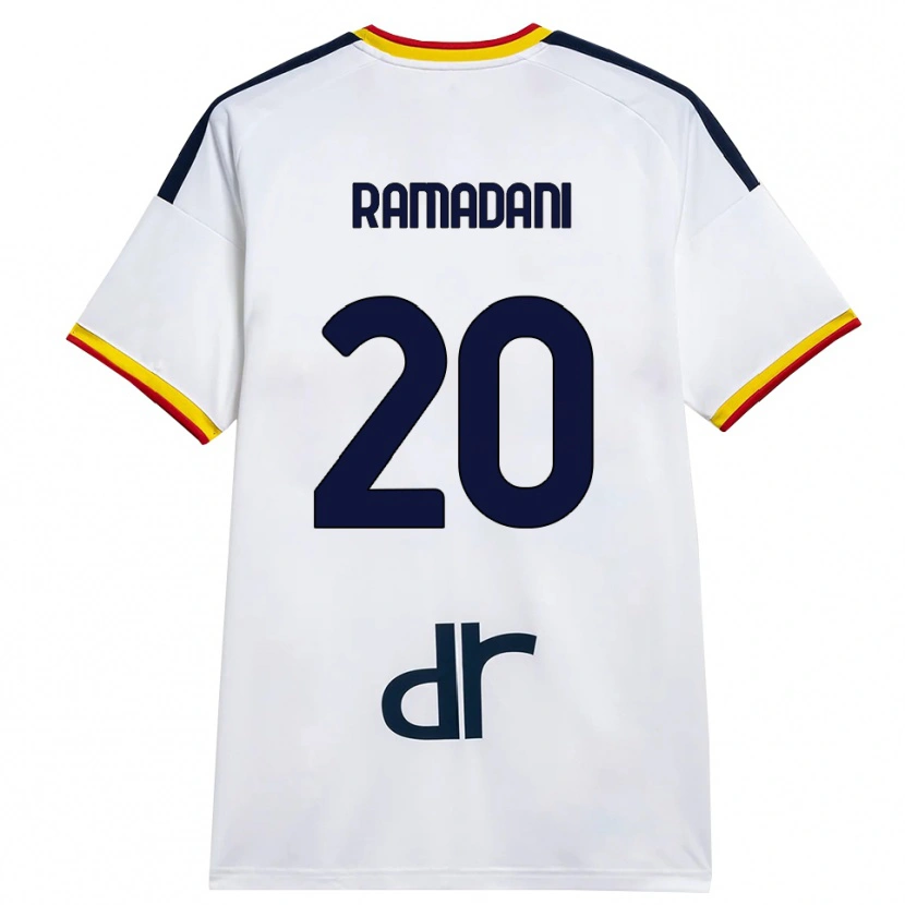 Danxen Mænd Ylber Ramadani #20 Hvid Gul Rød Udebane Spillertrøjer 2026/27 Trøje T-Shirt