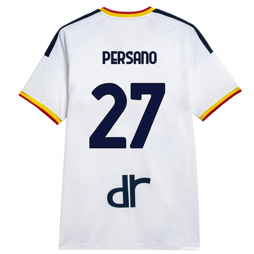 Danxen Mænd Emanuele Persano #27 Hvid Gul Rød Udebane Spillertrøjer 2026/27 Trøje T-Shirt