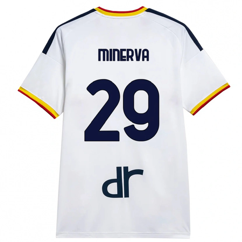 Danxen Mænd Francesco Minerva #29 Hvid Gul Rød Udebane Spillertrøjer 2026/27 Trøje T-Shirt