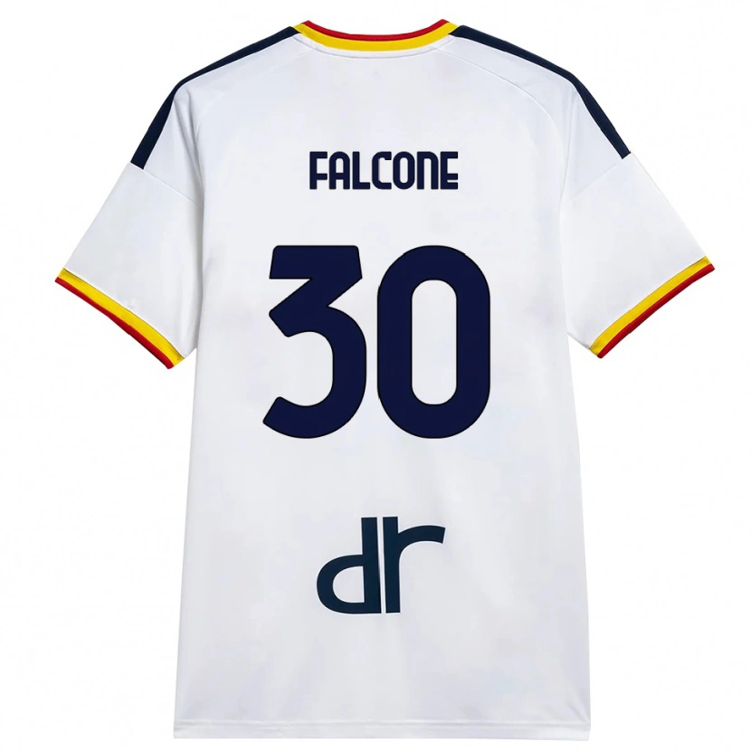Danxen Mænd Wladimiro Falcone #30 Hvid Gul Rød Udebane Spillertrøjer 2026/27 Trøje T-Shirt