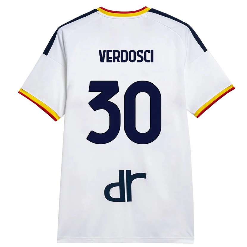 Danxen Mænd Simone Verdosci #30 Hvid Gul Rød Udebane Spillertrøjer 2026/27 Trøje T-Shirt