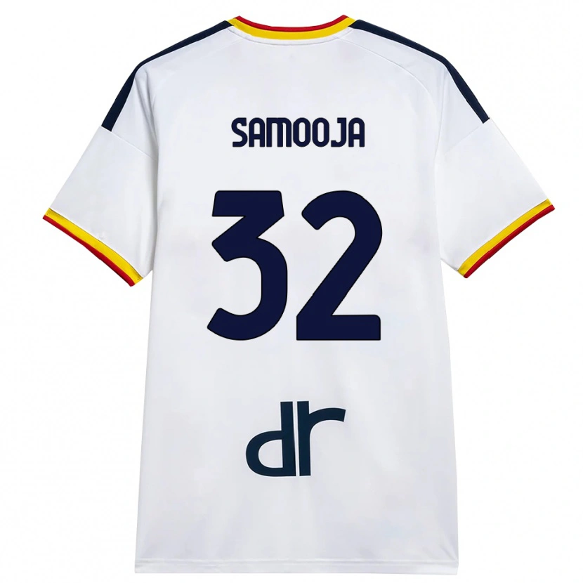 Danxen Mænd Jasper Samooja #32 Hvid Gul Rød Udebane Spillertrøjer 2026/27 Trøje T-Shirt