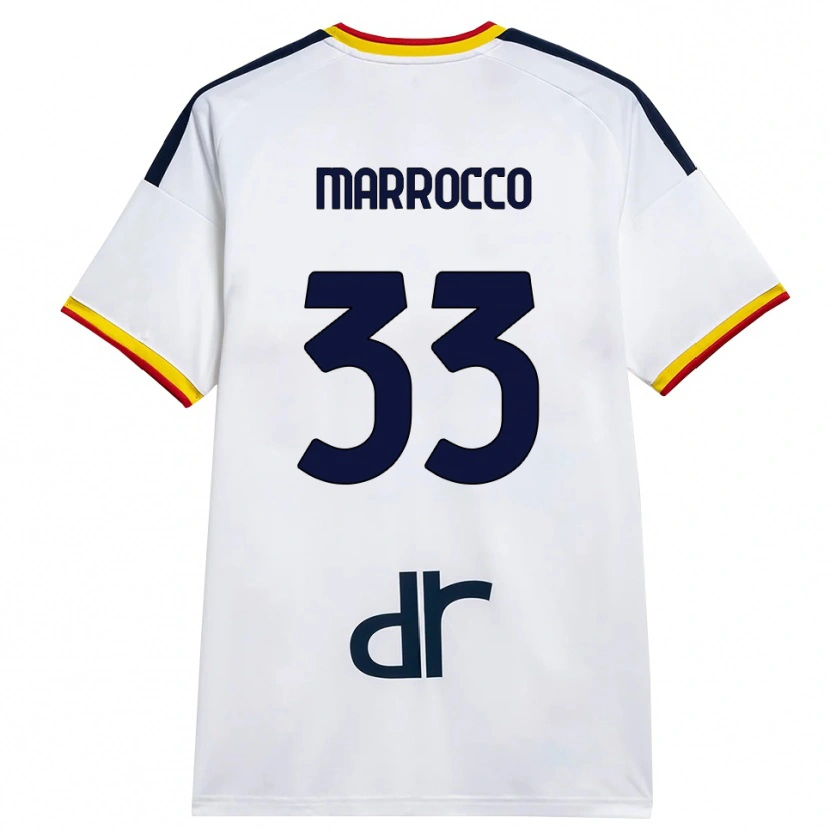 Danxen Mænd Iacopo Marrocco #33 Hvid Gul Rød Udebane Spillertrøjer 2026/27 Trøje T-Shirt