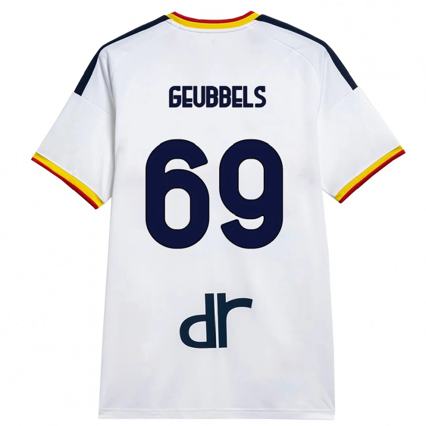 Danxen Mænd Willem Geubbels #69 Hvid Gul Rød Udebane Spillertrøjer 2026/27 Trøje T-Shirt