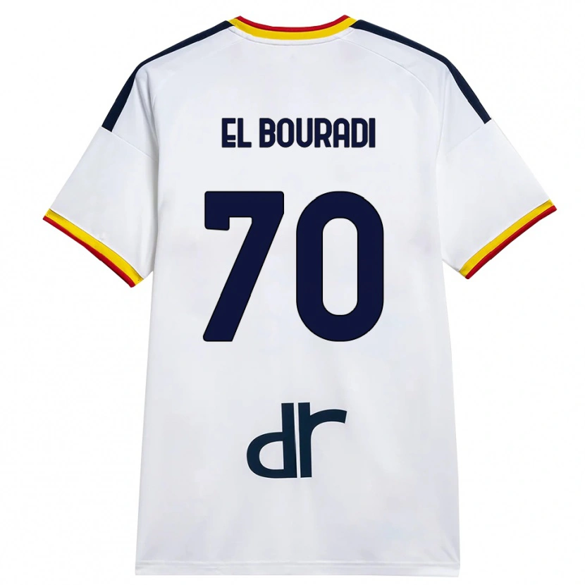 Danxen Mænd Walid El Bouradi #70 Hvid Gul Rød Udebane Spillertrøjer 2026/27 Trøje T-Shirt