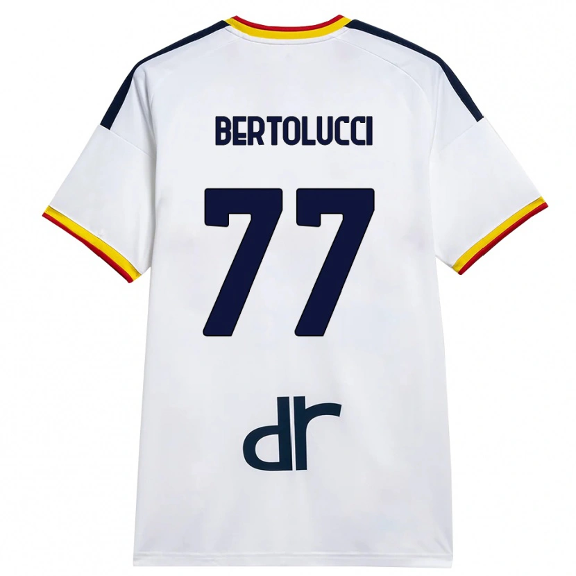 Danxen Mænd Sandro Bertolucci #77 Hvid Gul Rød Udebane Spillertrøjer 2026/27 Trøje T-Shirt