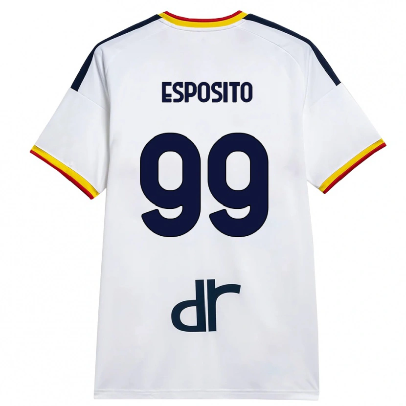Danxen Mænd Pasquale Esposito #99 Hvid Gul Rød Udebane Spillertrøjer 2026/27 Trøje T-Shirt