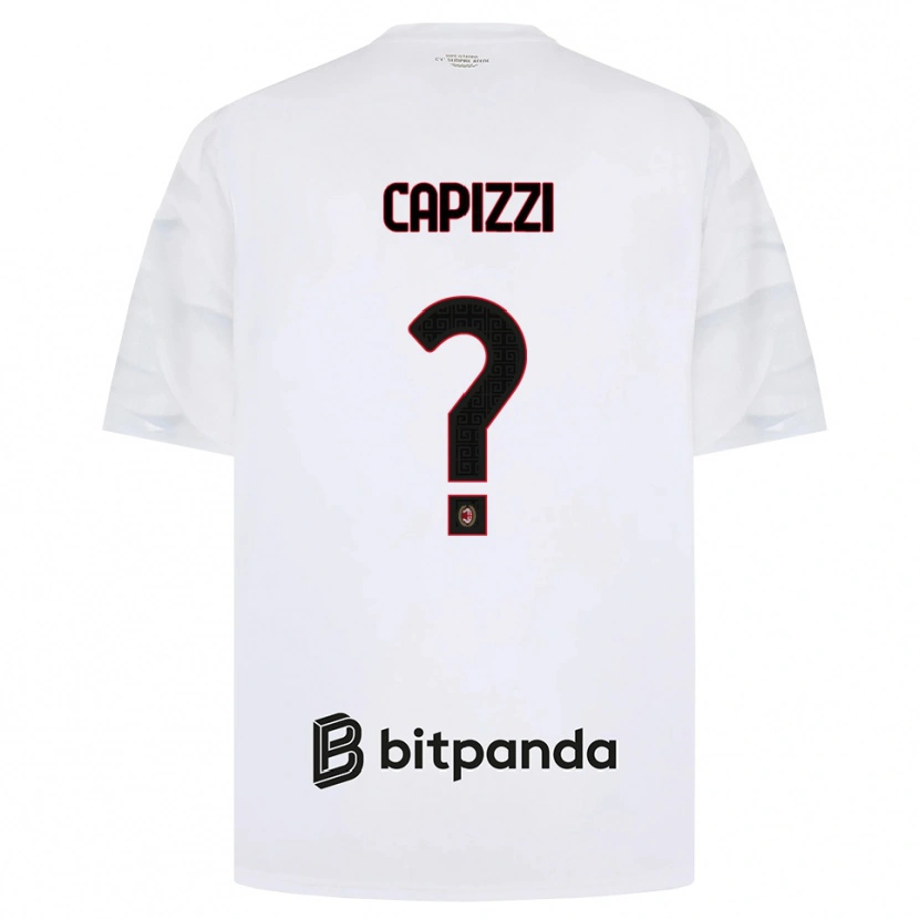Danxen Mænd Edoardo Capizzi #0 Hvid Rød Sort Udebane Spillertrøjer 2026/27 Trøje T-Shirt
