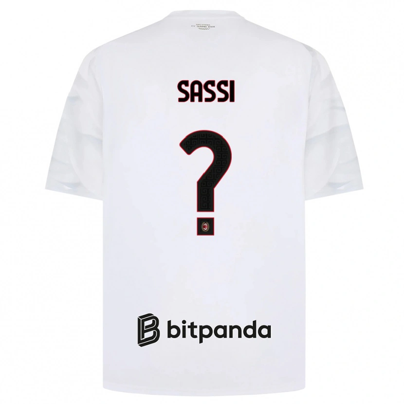 Danxen Mænd Simone Sassi #0 Hvid Rød Sort Udebane Spillertrøjer 2026/27 Trøje T-Shirt