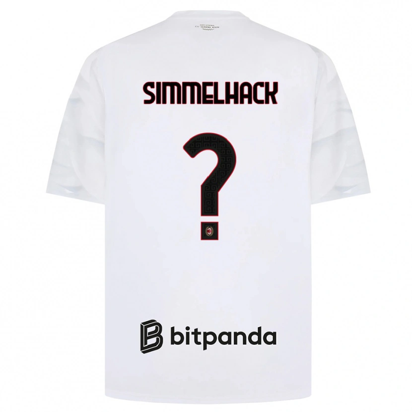 Danxen Mænd Alexander Simmelhack #0 Hvid Rød Sort Udebane Spillertrøjer 2026/27 Trøje T-Shirt