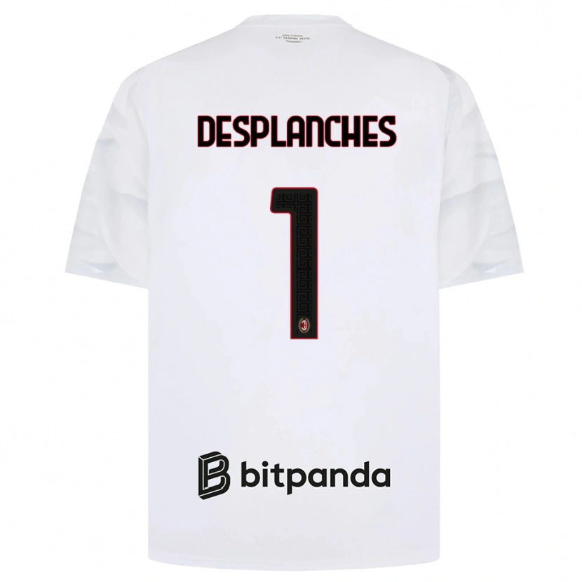 Danxen Mænd Sebastiano Desplanches #1 Hvid Rød Sort Udebane Spillertrøjer 2026/27 Trøje T-Shirt