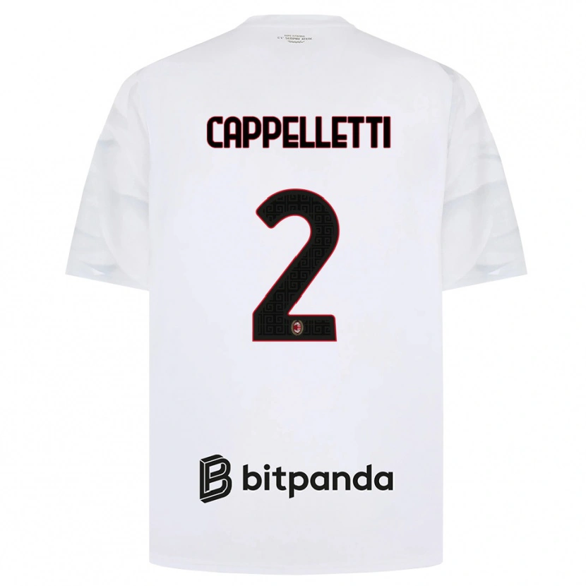Danxen Mænd Mattia Cappelletti #2 Hvid Rød Sort Udebane Spillertrøjer 2026/27 Trøje T-Shirt