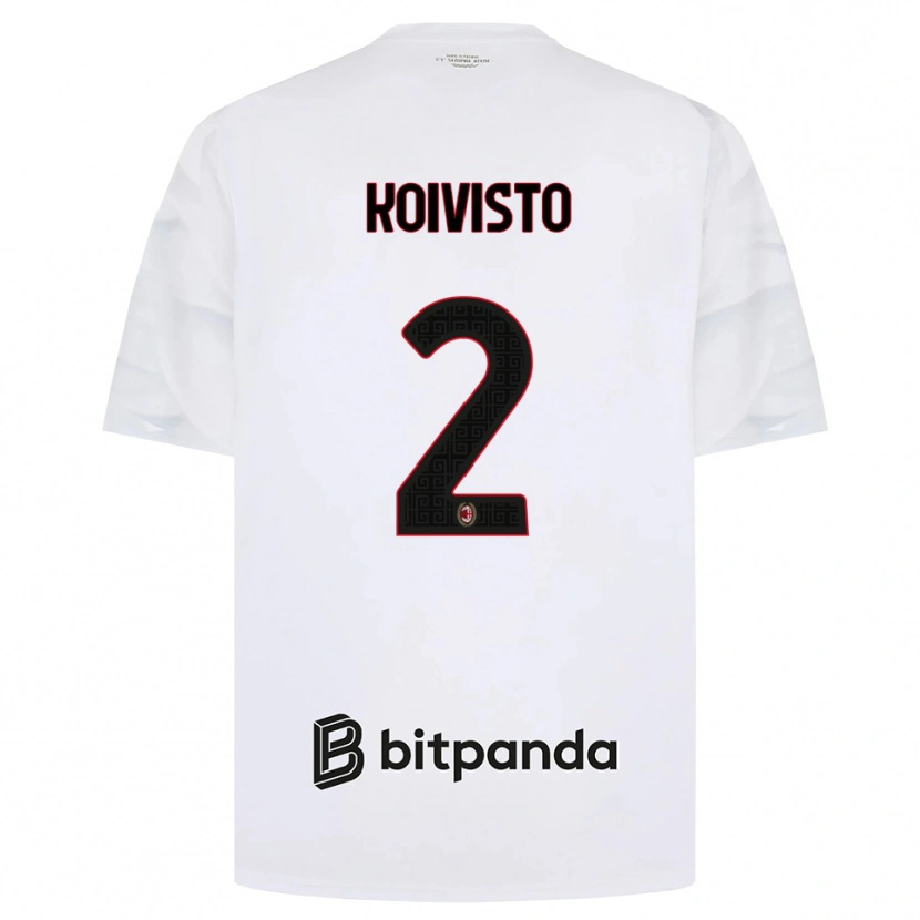 Danxen Mænd Emma Koivisto #2 Hvid Rød Sort Udebane Spillertrøjer 2026/27 Trøje T-Shirt