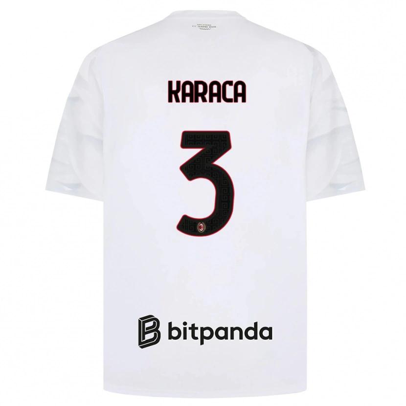 Danxen Mænd Berkay Karaca #3 Hvid Rød Sort Udebane Spillertrøjer 2026/27 Trøje T-Shirt