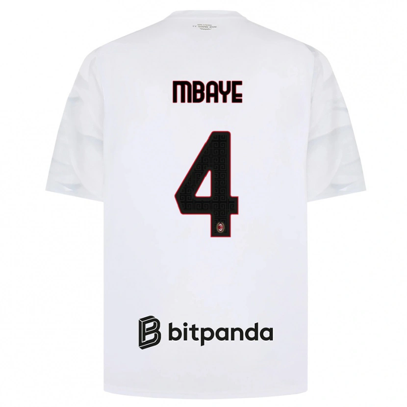 Danxen Mænd Astin Mbaye #4 Hvid Rød Sort Udebane Spillertrøjer 2026/27 Trøje T-Shirt
