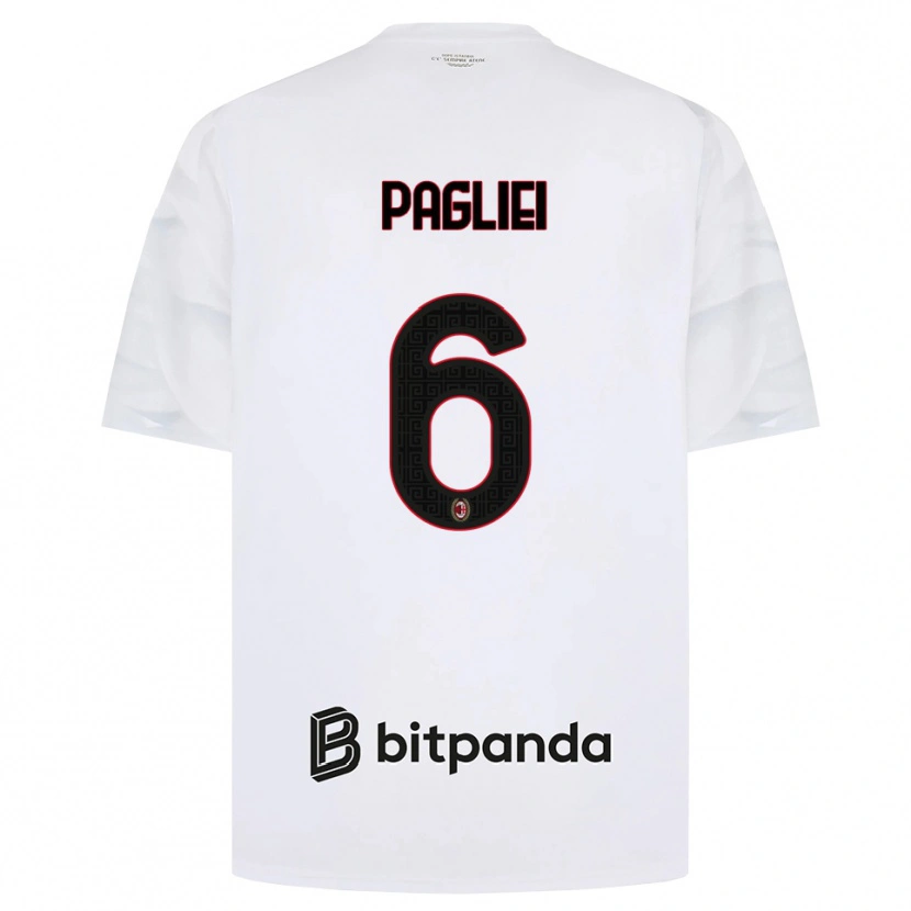 Danxen Mænd Matteo Pagliei #6 Hvid Rød Sort Udebane Spillertrøjer 2026/27 Trøje T-Shirt