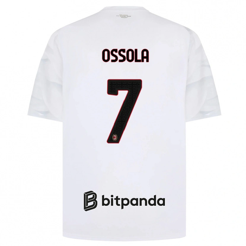 Danxen Mænd Lorenzo Ossola #7 Hvid Rød Sort Udebane Spillertrøjer 2026/27 Trøje T-Shirt