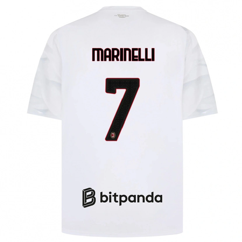 Danxen Mænd Gloria Marinelli #7 Hvid Rød Sort Udebane Spillertrøjer 2026/27 Trøje T-Shirt