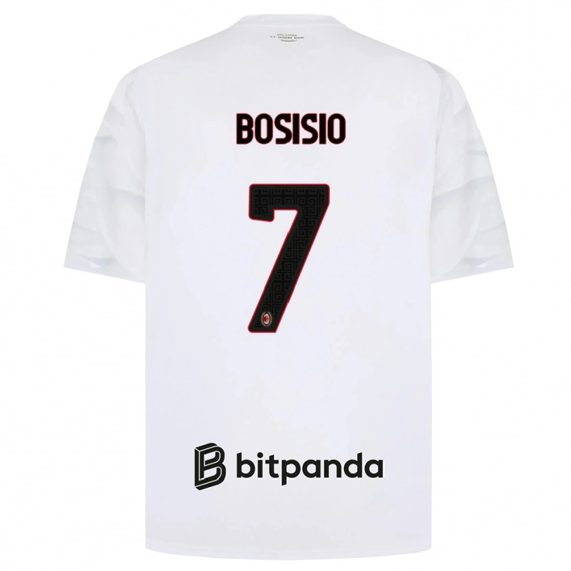 Danxen Mænd Josue Bosisio #7 Hvid Rød Sort Udebane Spillertrøjer 2026/27 Trøje T-Shirt