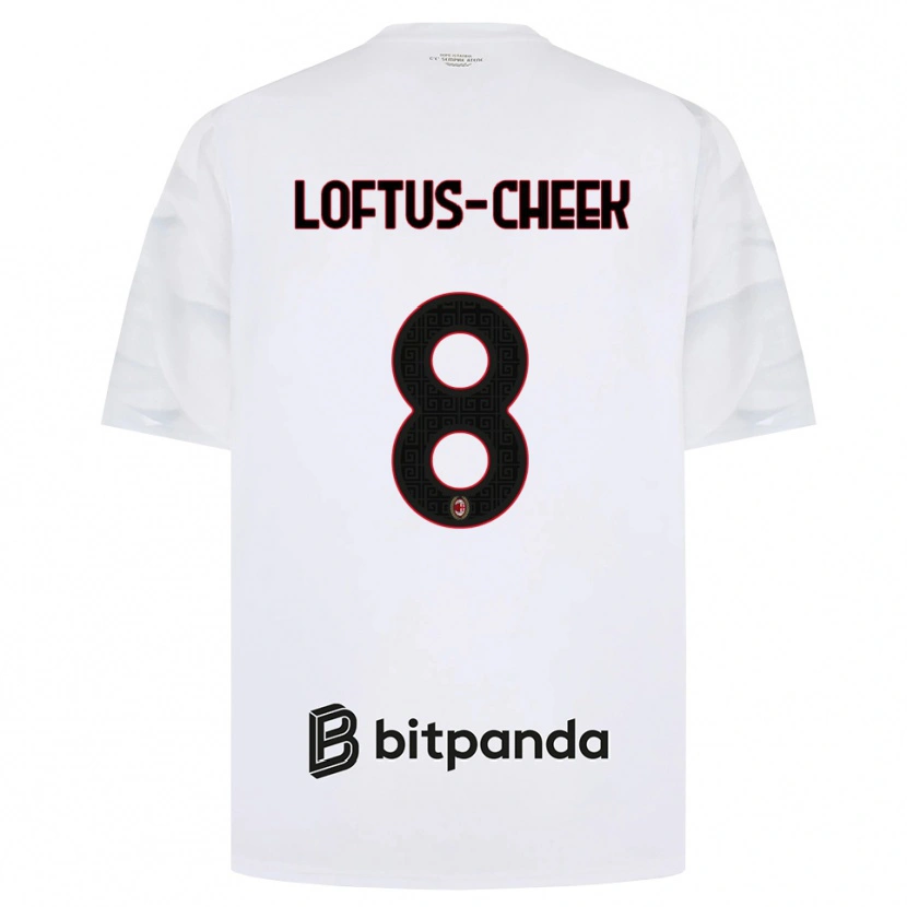 Danxen Mænd Ruben Loftus-Cheek #8 Hvid Rød Sort Udebane Spillertrøjer 2026/27 Trøje T-Shirt