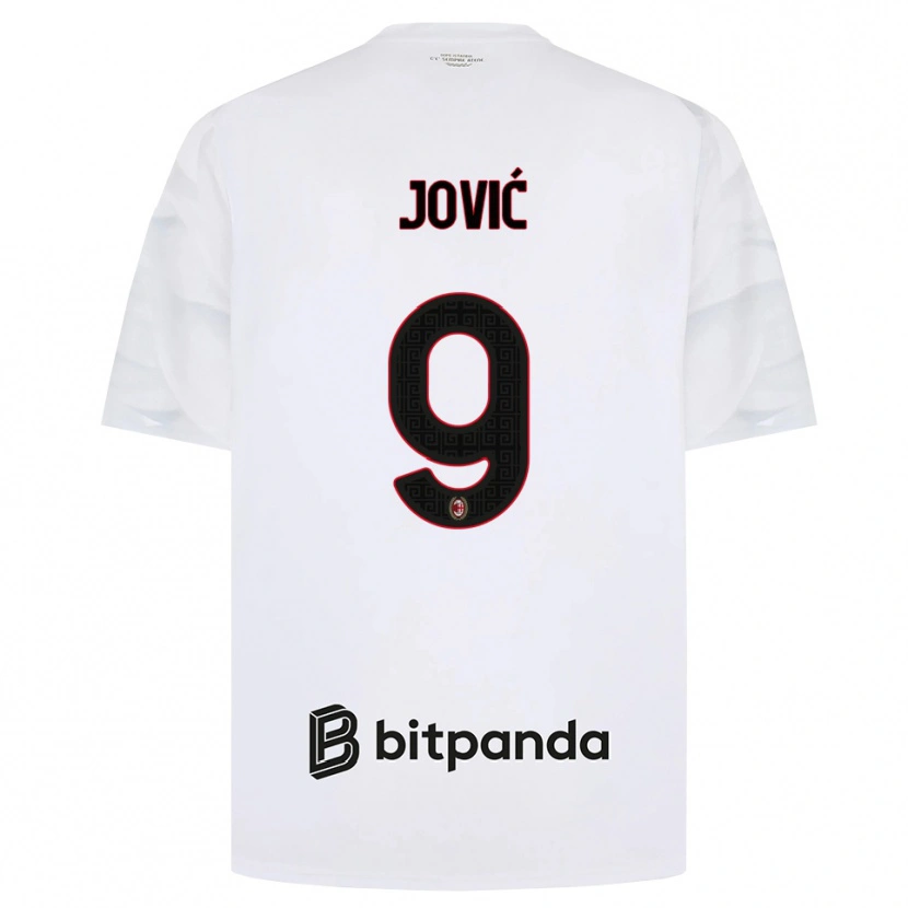 Danxen Mænd Luka Jovic #9 Hvid Rød Sort Udebane Spillertrøjer 2026/27 Trøje T-Shirt